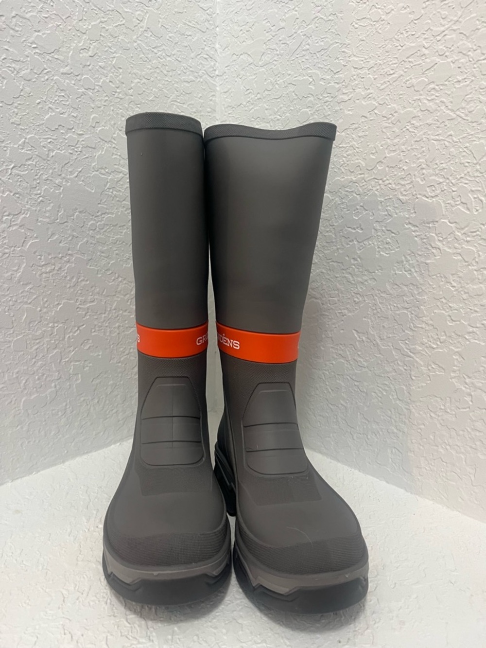 Deck-Boss Steel Grey and Orange Men's 15" Rain & Snow Boot.